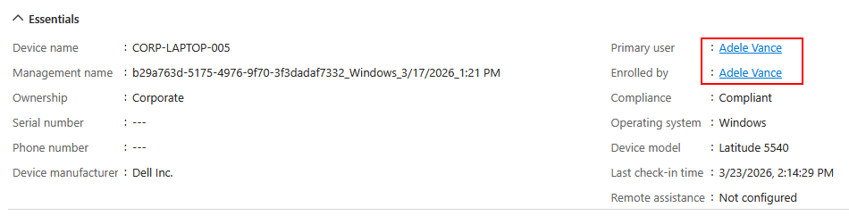 Assign User to Device